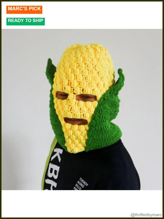 Knitted Corn Balaclava Mask Unisex Winter Beanie Neck Warmer Halloween Cosplay main image 5